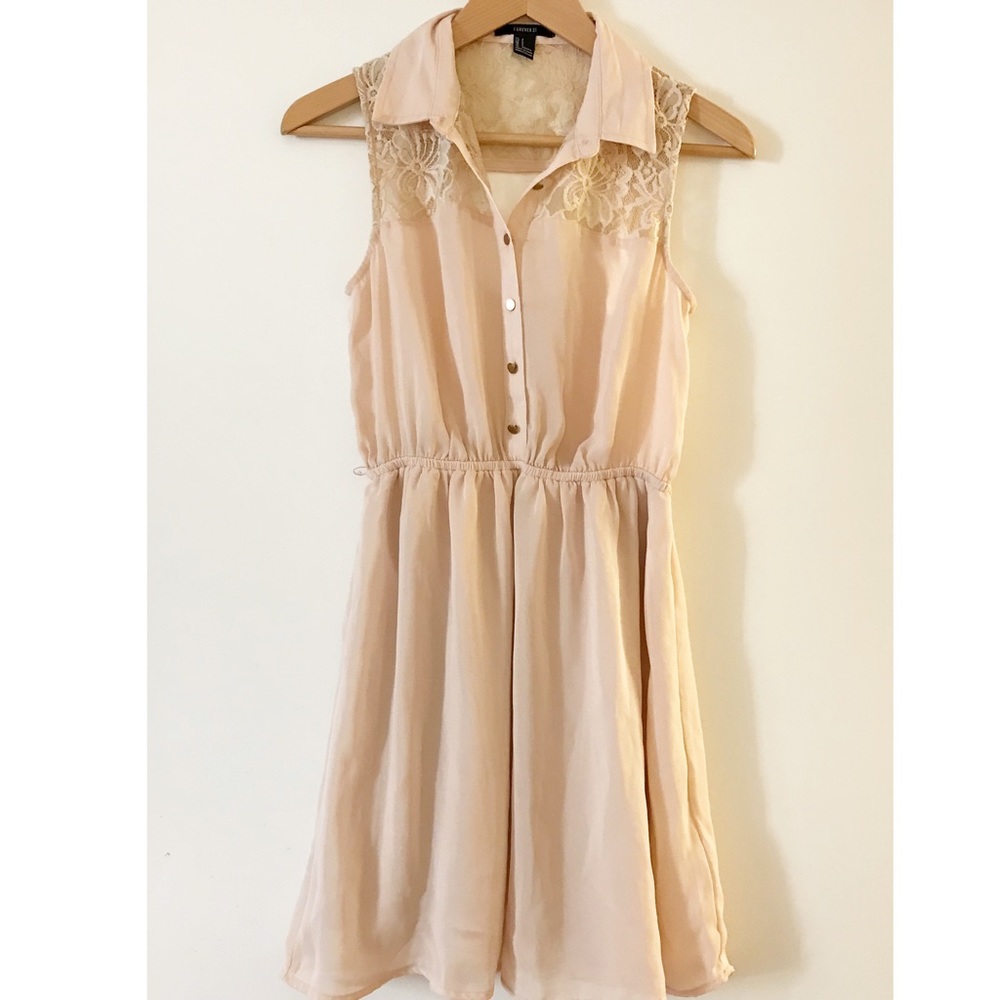 Sleeveless Dress w/ Lace and Collar, Forever 21